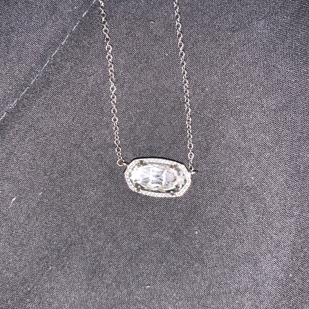 silver clear kendra scott necklace